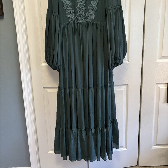 Mia Joy, Teal, Drop Waist Maxi Dress, Size Medium - Picture 2 of 6